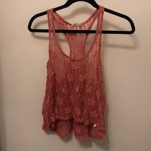 Full lace dark salmon crop top